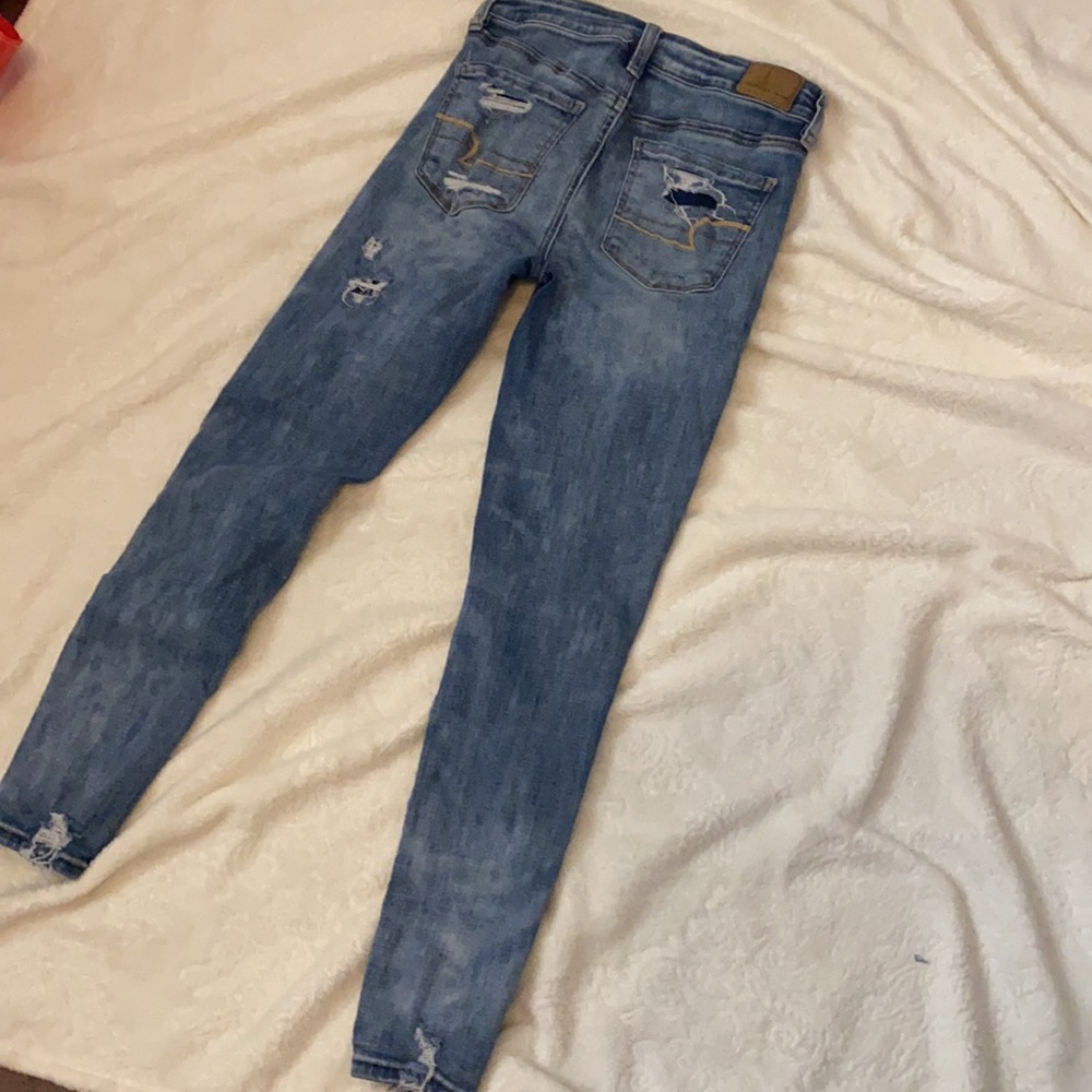 American Eagle distressed patched hi-rise jegging - Picture 5 of 6